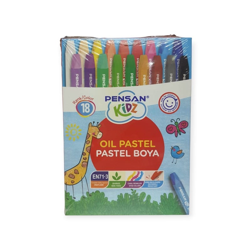 Pensan Kidz Karton Kutulu Pastel Boya 18 Renk Set 