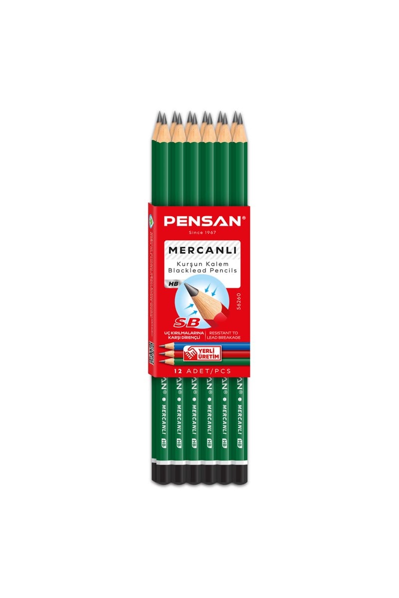 Pensan Mercanlı Kurşun Kalem 12'li 