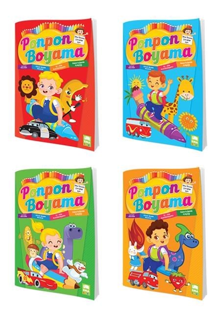 Ponpon Boyama Kitabı 4'lü Set / EMA