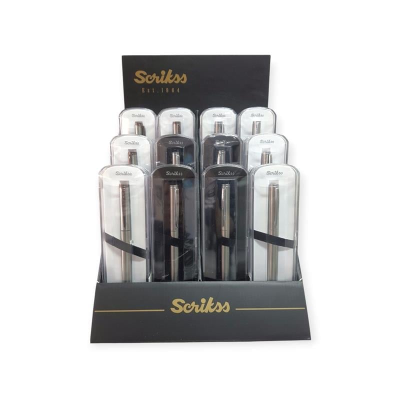 Scrikss 64 Roller Kalem Kristal Kutu Karışık Renk  24'lü Stand