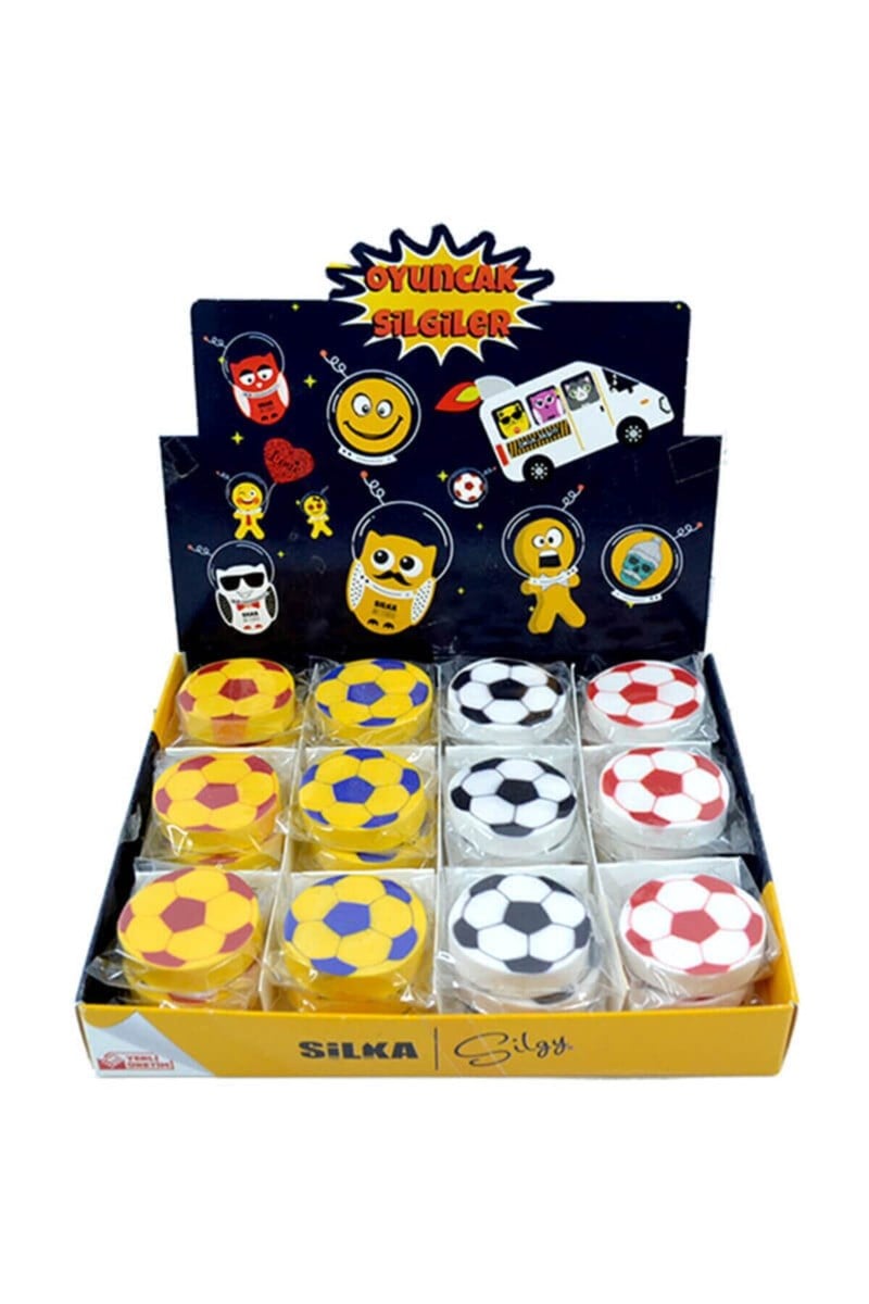 Silka 4 Desen Futbol Topu Silgi- Art.53 36'lı