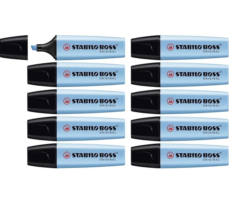 Stabilo Fosforlu Kalem Boss Mavi 10'lu Paket