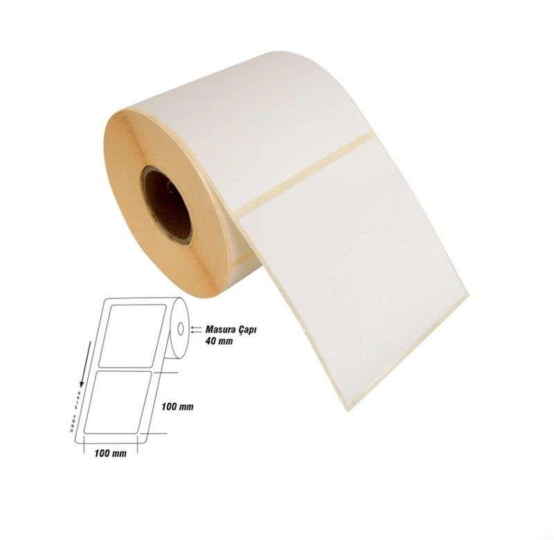 Tanex Eco Termal Barkod Etiketi 100 mm x 100 mm 40 mm çaplı  500'lü 1 Rulo