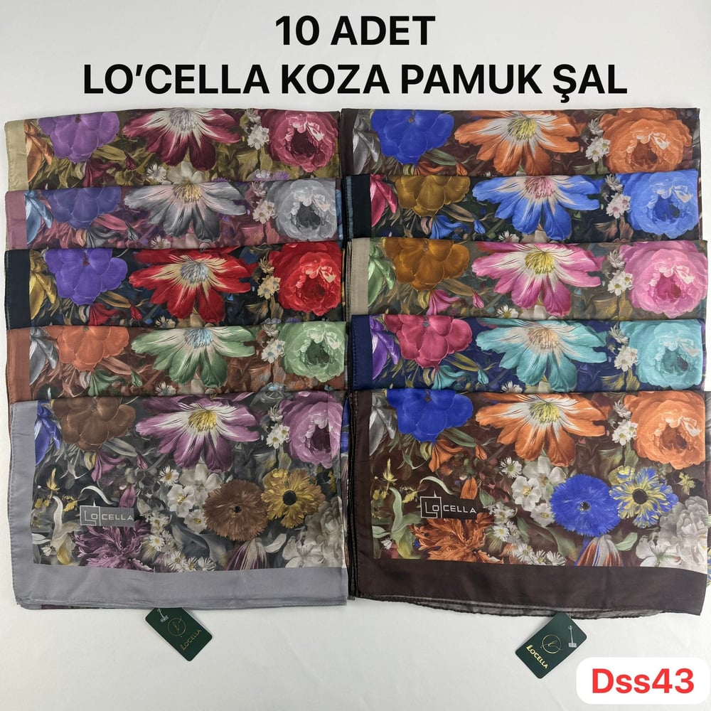 10 adet Locella Koza Pamuk Şal