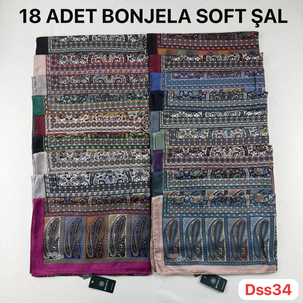 18 Adet Bonjela Dijital Soft Şal
