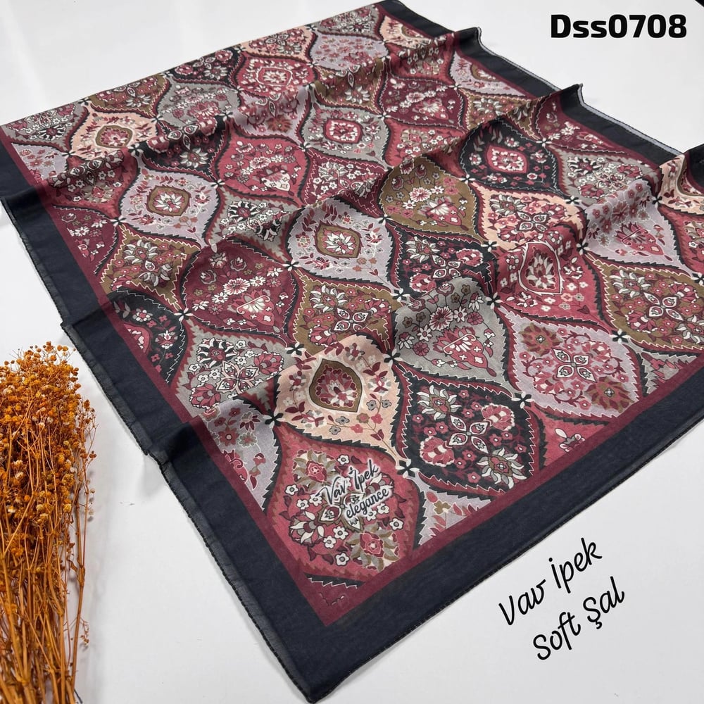 N-96 Vav İpek Dijital Soft Şal