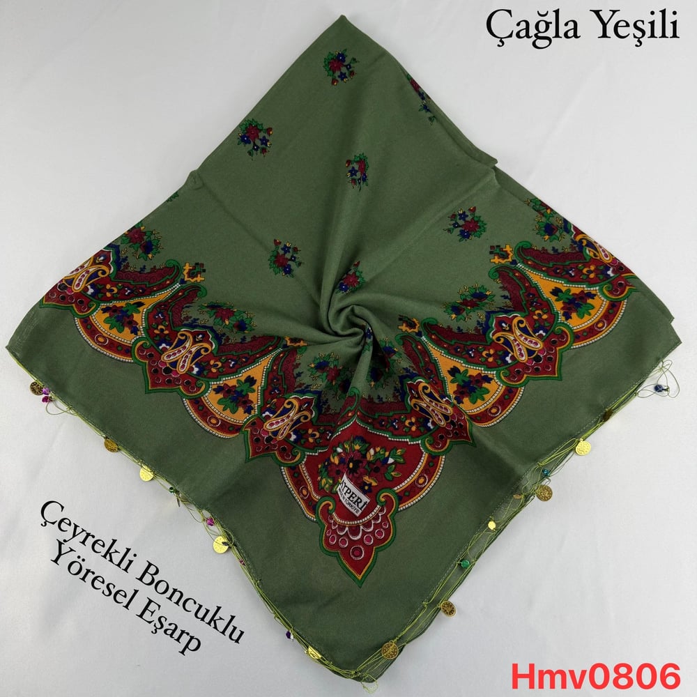 Çeyrekli Boncuklu  Yöresel Eşarp