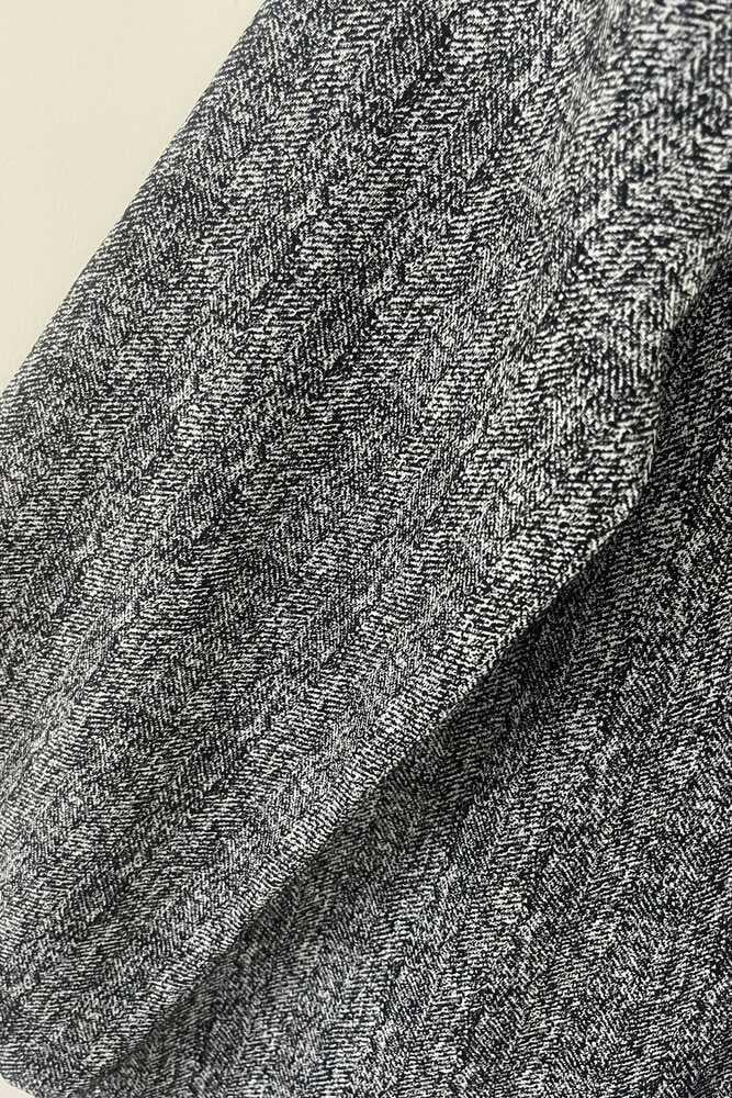 Antrasit Kırçıllı Önü Bağlamalı Kimono Tunik / Likralı Ütü İstemez Kumaş