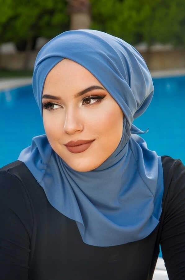 İndigo Çapraz Bantlı Havuz ve Deniz Bonesi