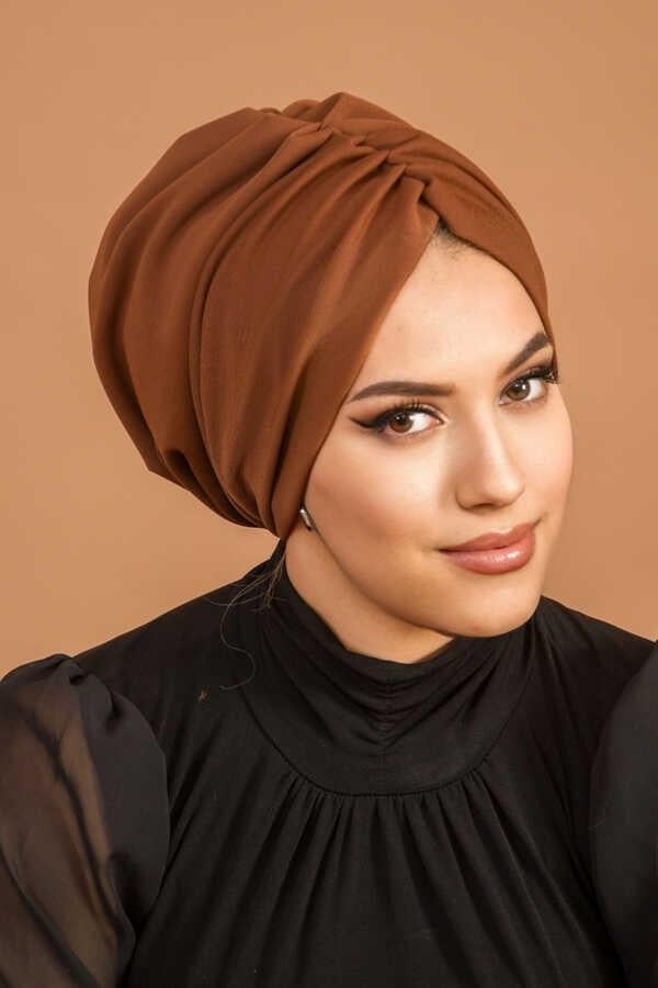 Karamel Hazır Büzgülü  Bone