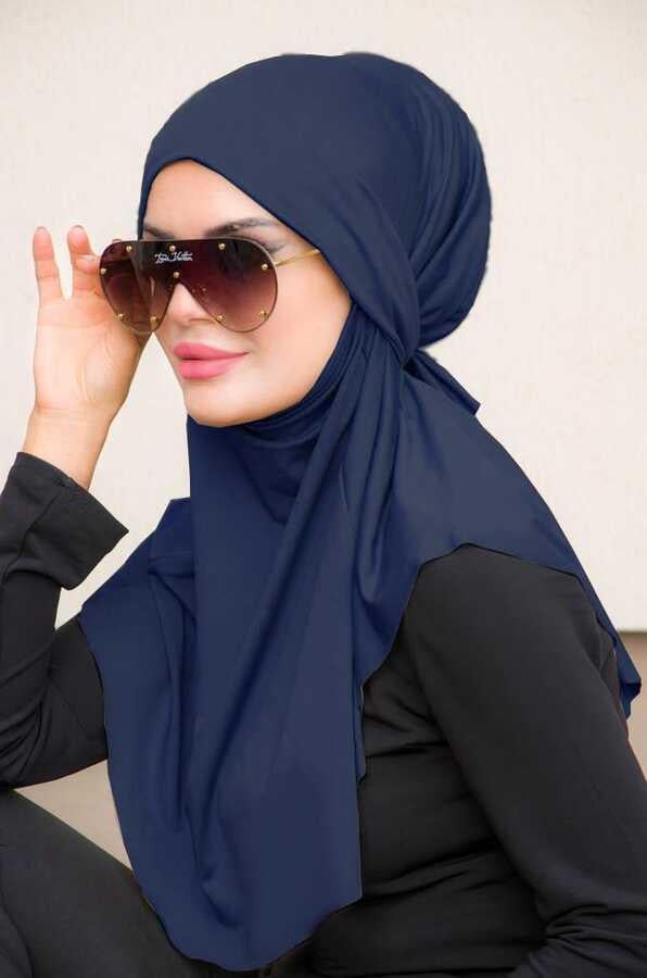 Lacivert Oversize Hijab