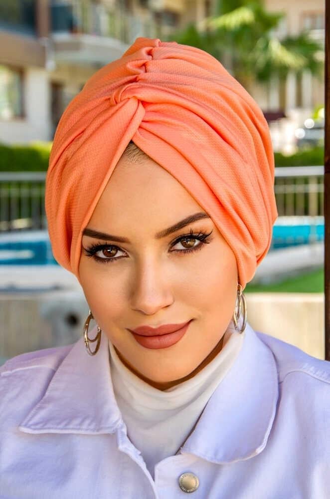 Neon Turuncu Hazır Burgu Düğüm Bone