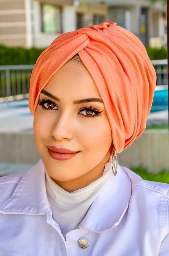 Neon Turuncu Hazır Burgu Düğüm Bone