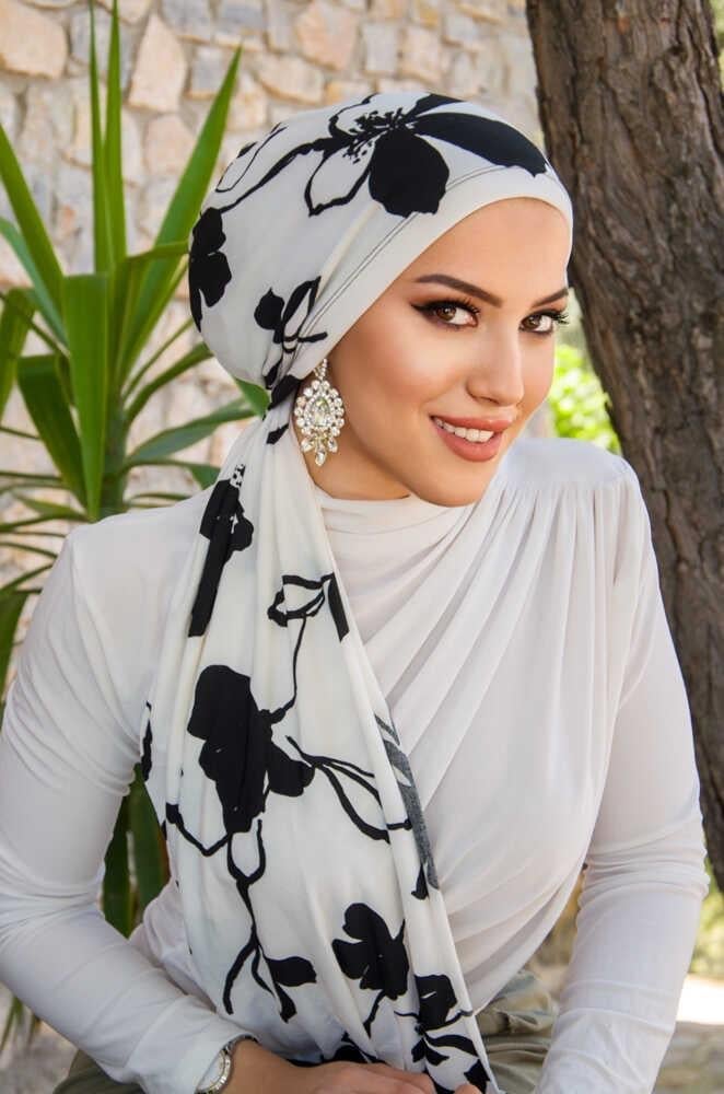 Siyah Beyaz Hazır  Dolama Bone