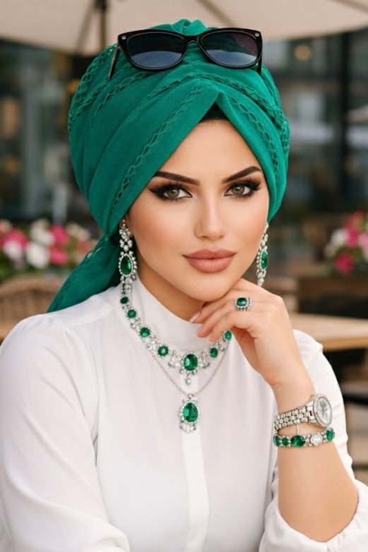 Bahar Yeşili File Tokalı Bone