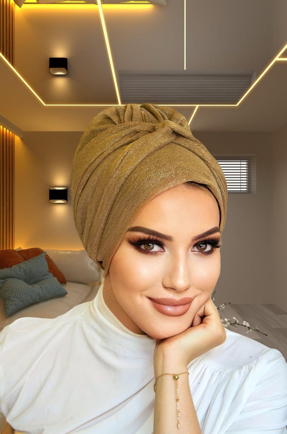 Bakır Işıltılı Burgulu Bone