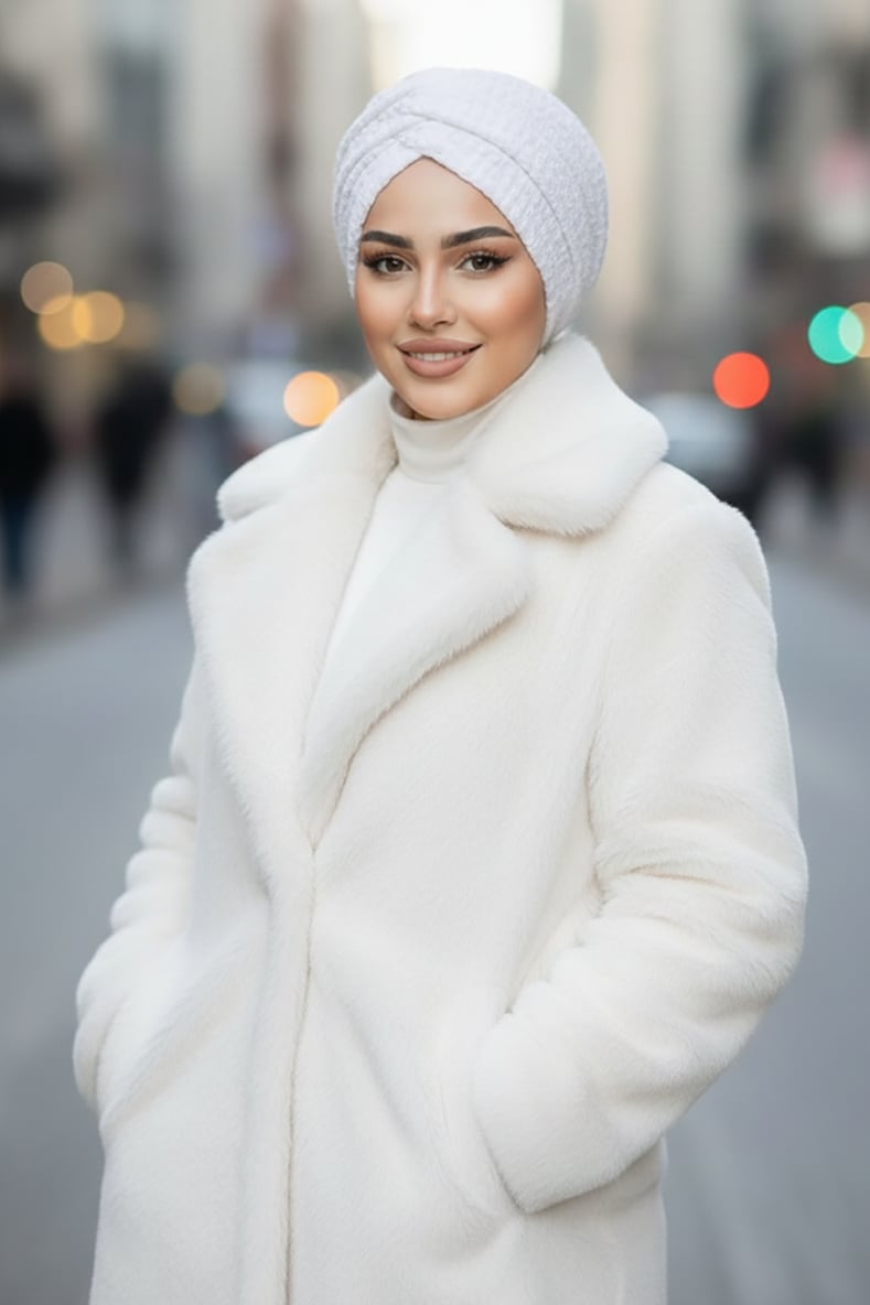 Beyaz Kabartma Desen Büzgülü Salaş Bone