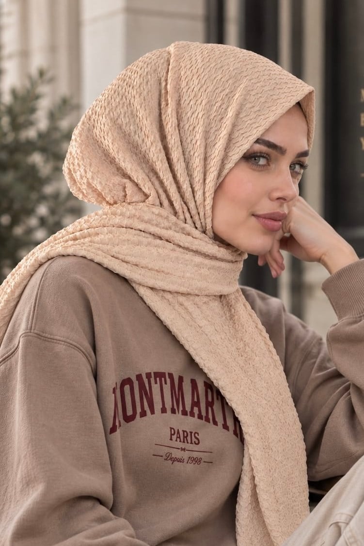 Bej Çıtçıtlı Şal