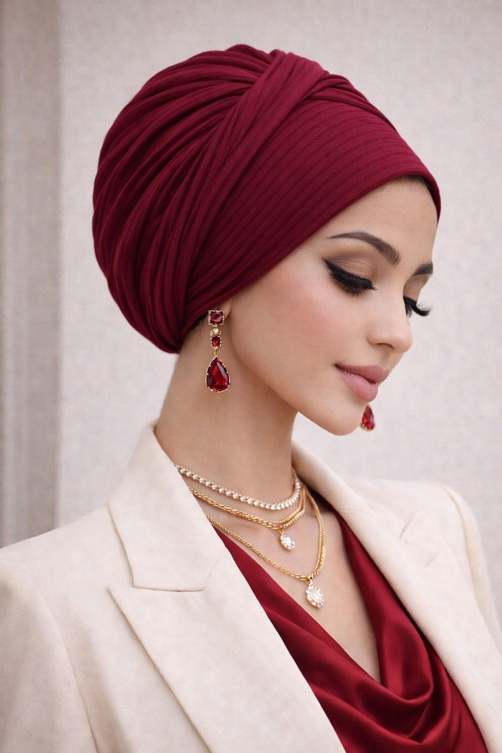 Bordo Burgu Detaylı Bone