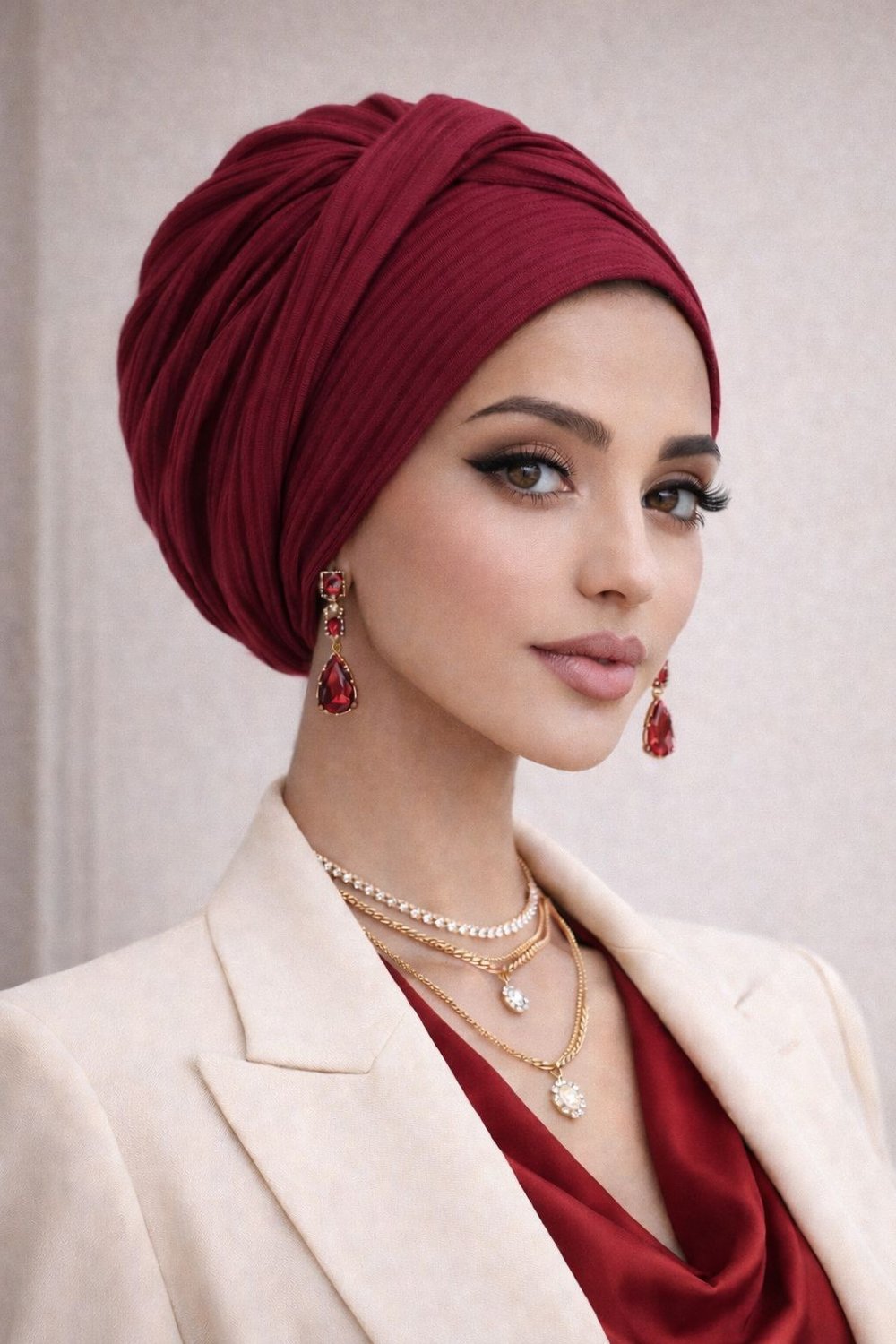 Bordo Burgu Detaylı Bone