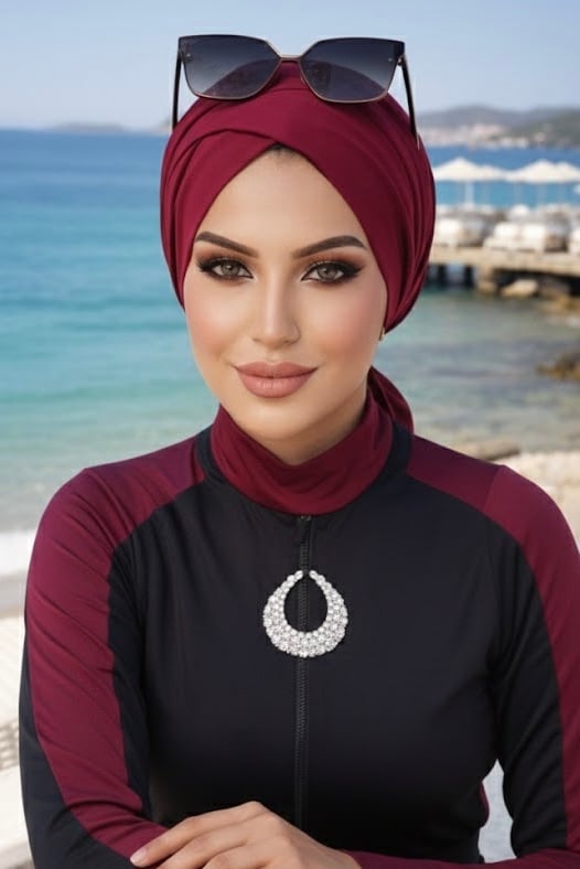 Bordo Çapraz Deniz - Havuz Deniz Bonesi