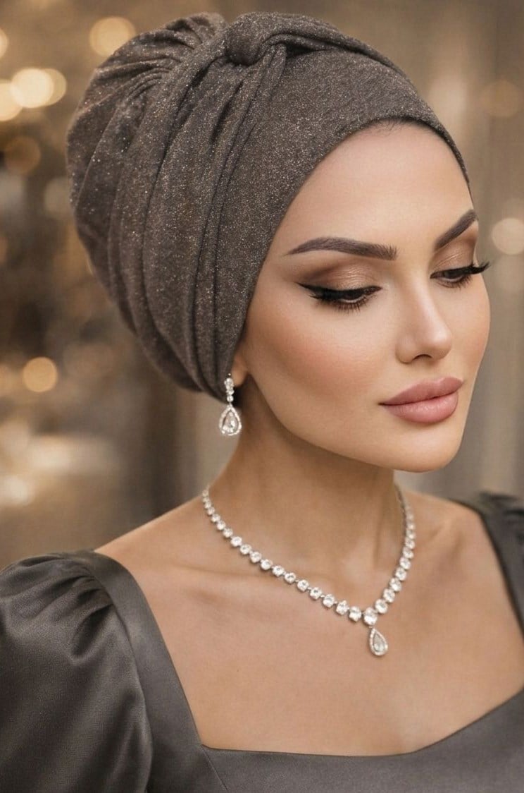 Füme Simli Burgu Detaylı Abiye Bone