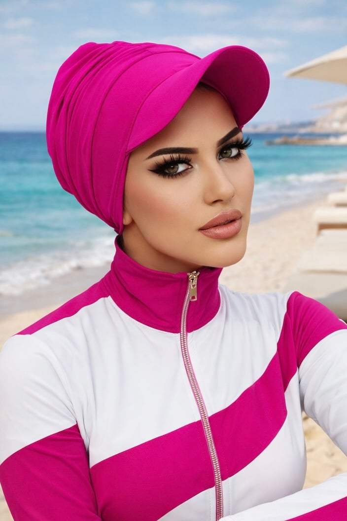 Fuşya Havuz - Deniz Şapkası / Mayo Üstüne Kullanılabilir