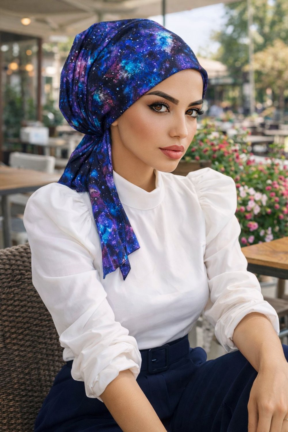 Gezegen Desen Eşarp Bone