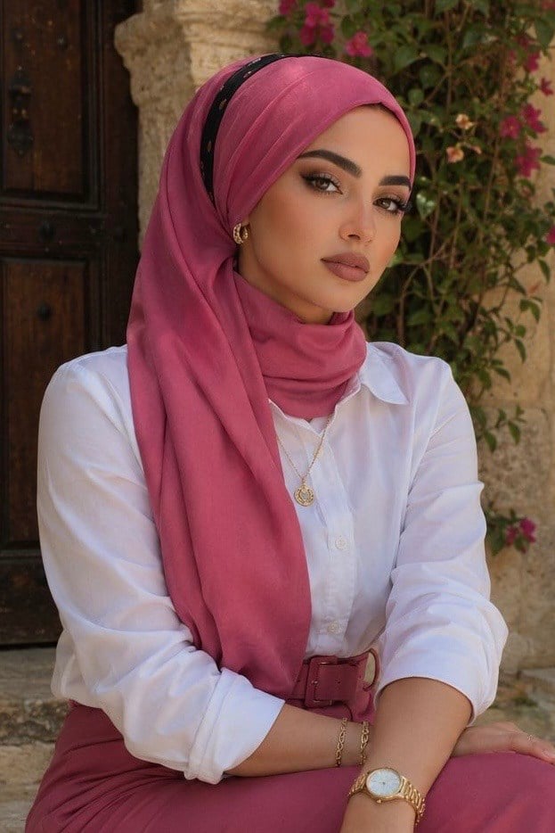 Gülkurusu Bantlı Bandana Hazır Şal