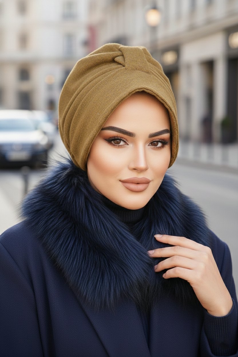 Hardal Melanj Kaşe Şapka Bone