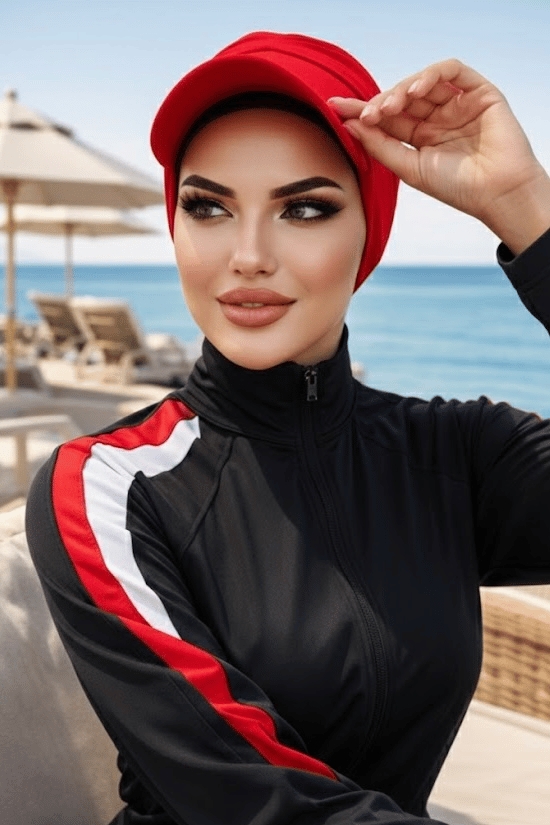 Kırmızı Havuz - Deniz Şapkası / Mayo Üstüne Kullanılabilir