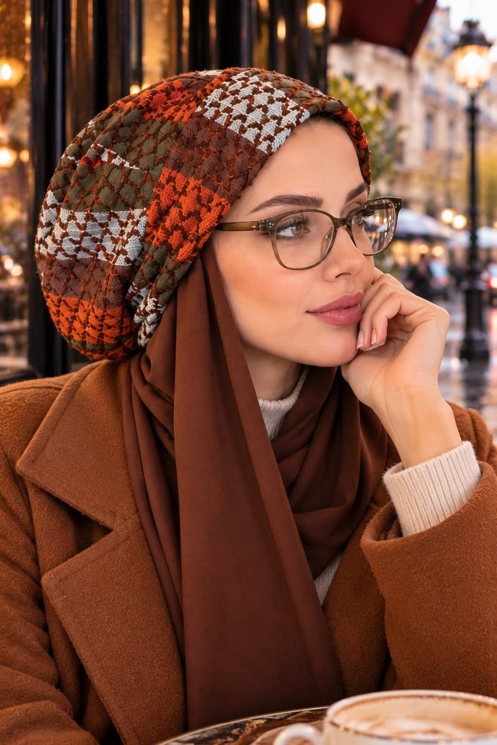 Taba Kahverengi Şallı Salaş Bere