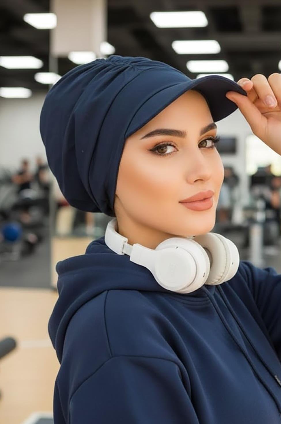 Lacivert Tesettür Şapka