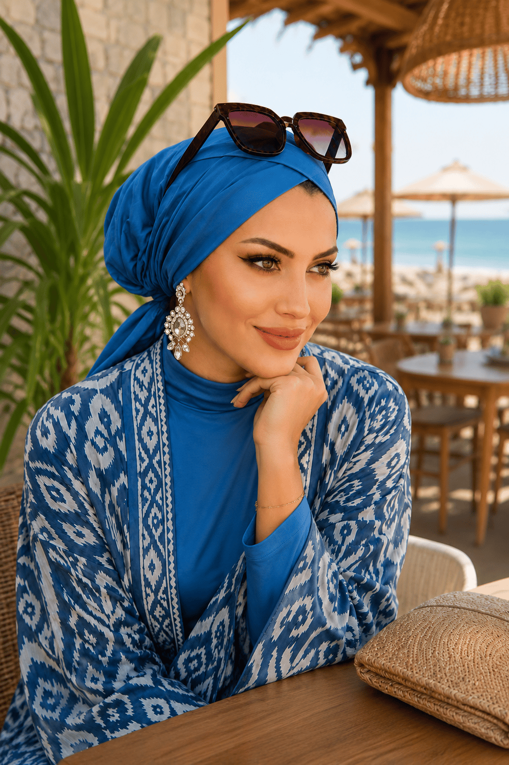 Mavi Çapraz Bantlı Deniz - Havuz Bonesi