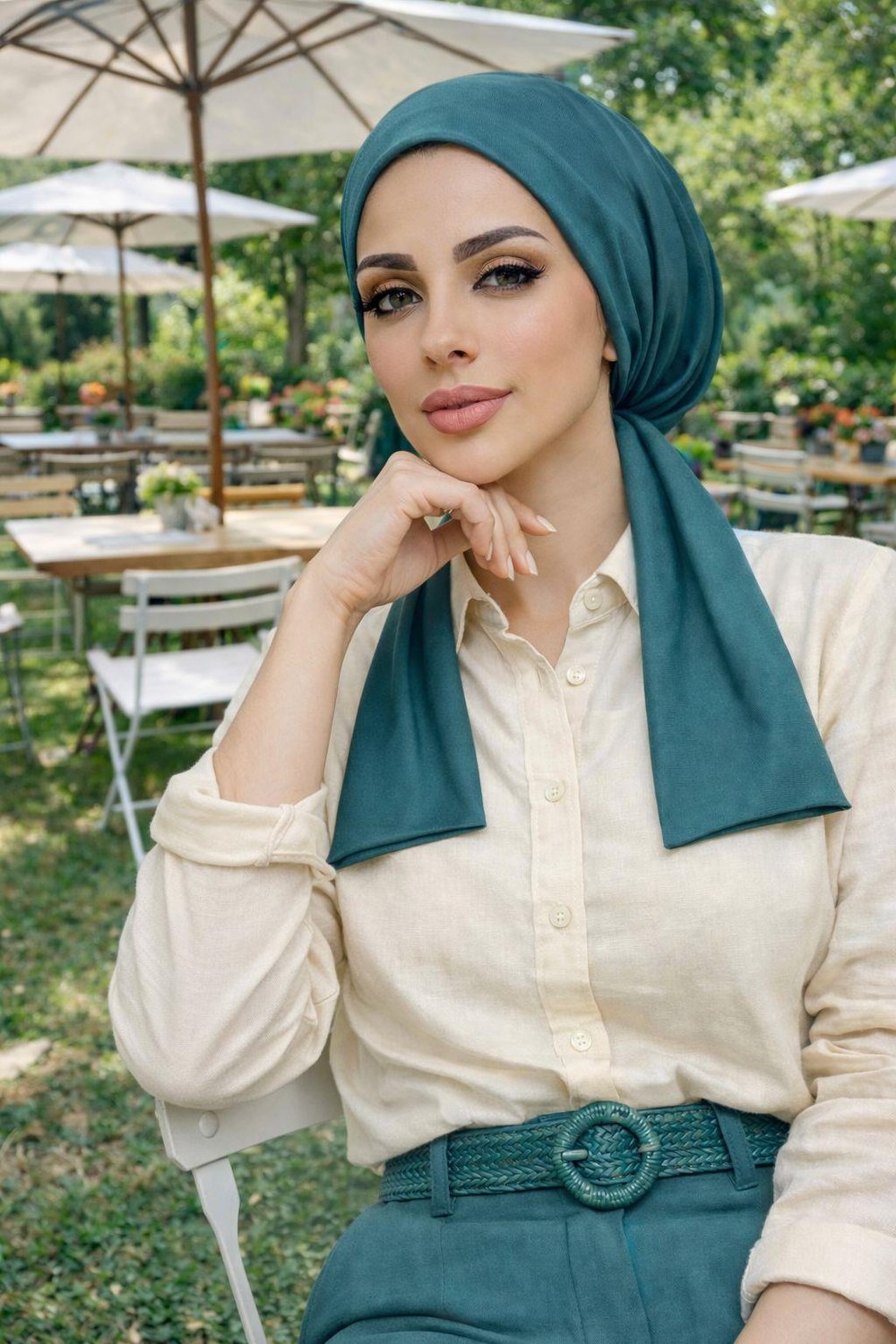 Petrol Eşarp Bone