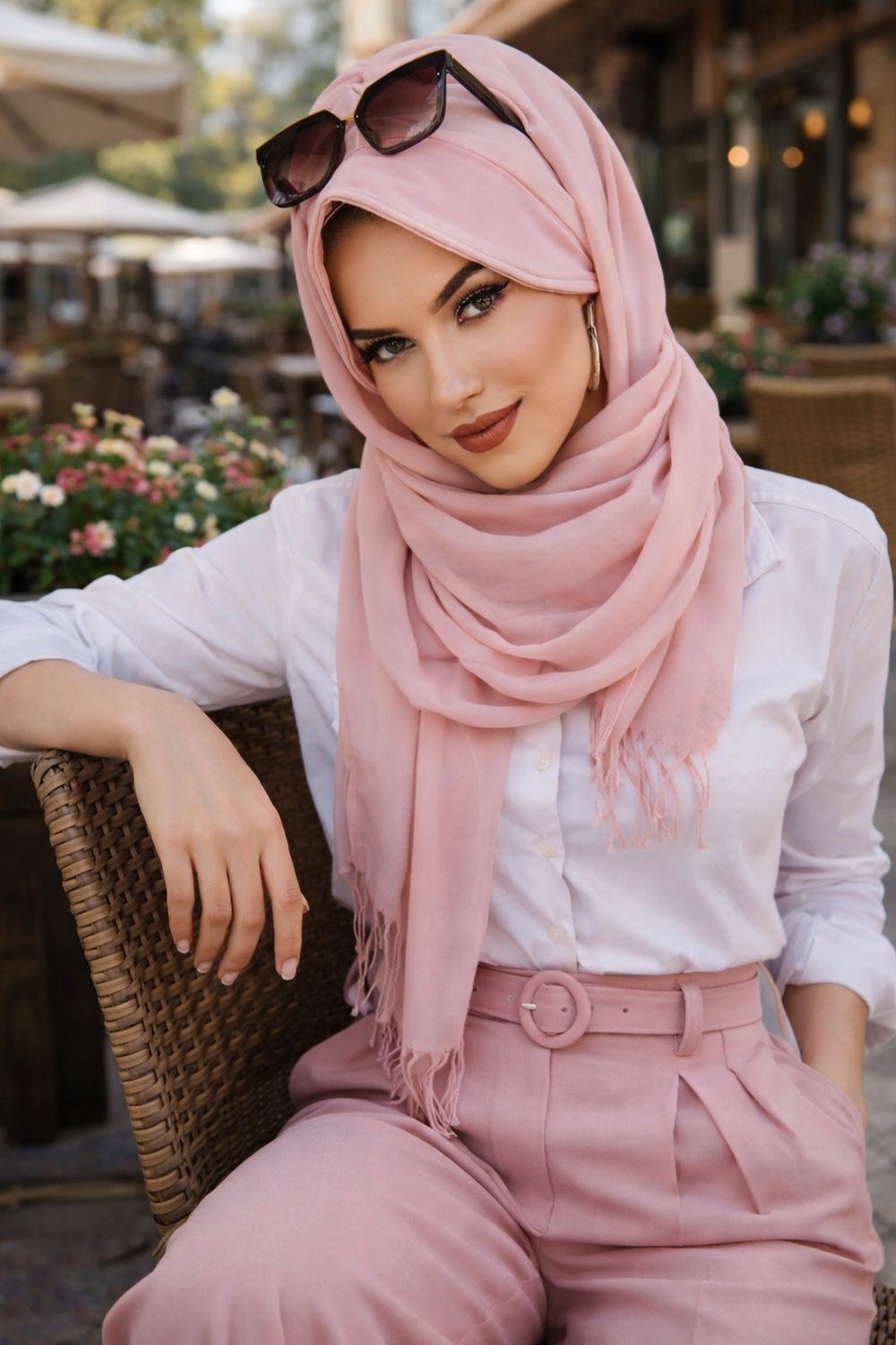 Pudra Şapkalı Şal