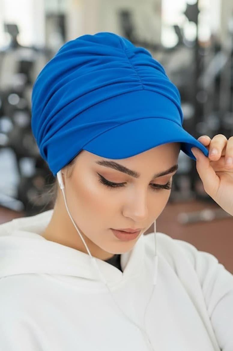 Saks Mavi Tesettür Şapka