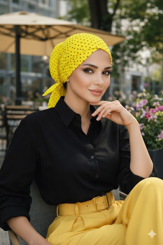 Sarı Puantiyeli Hazır Çapraz Bone
