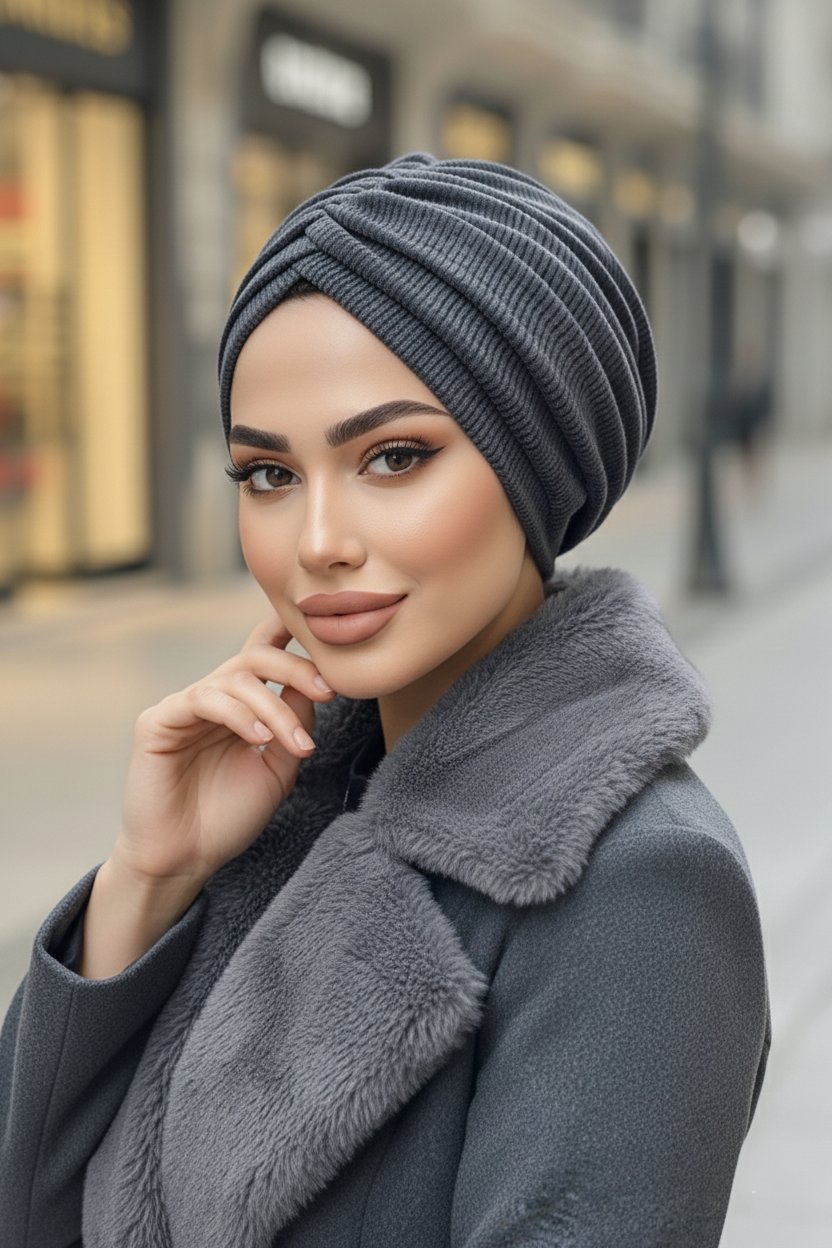 Antrasit Triko Büzgülü Salaş Bone