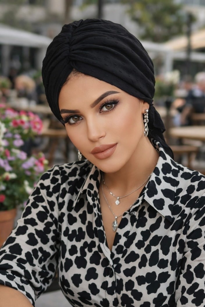 Siyah  Ponpon Tokalı Bone