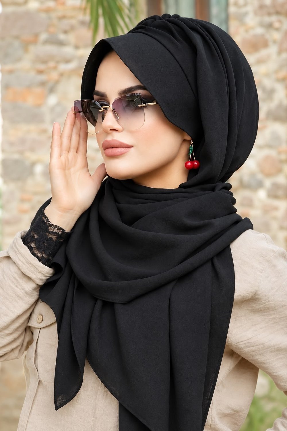Siyah Şapkalı Şal