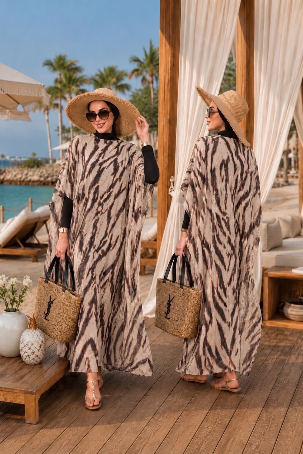 Siyah Zebra Tesettür Pareo