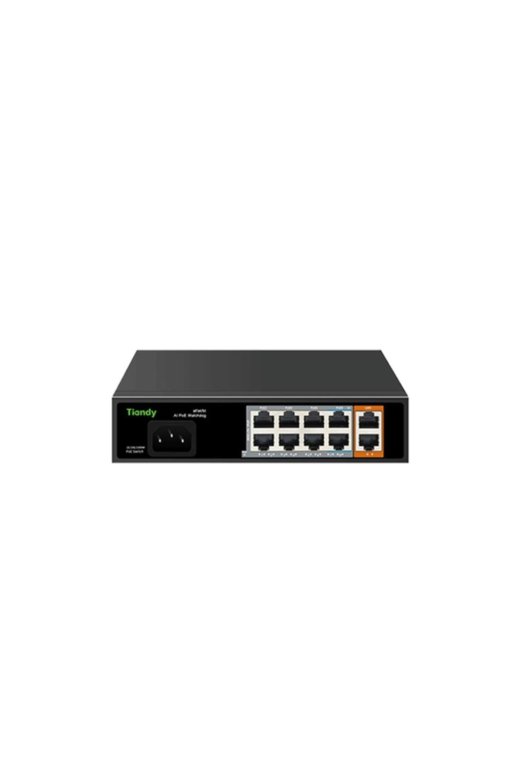 TIANDY PS-1008E-2GI 8 Port Yönetilmeyen AI POE Switch  ( 8E + 2G )