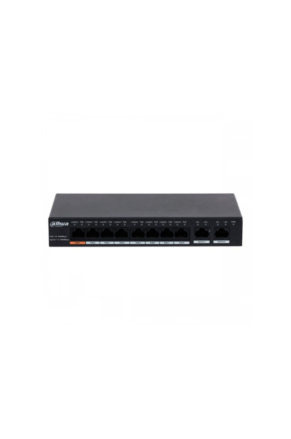 DAHUA PFS3010-8GT-96, 8 Port, GigaBit, PoE 96W, 2 Port GigaBit Uplink, Yönetilemez, Masaüstü Switch