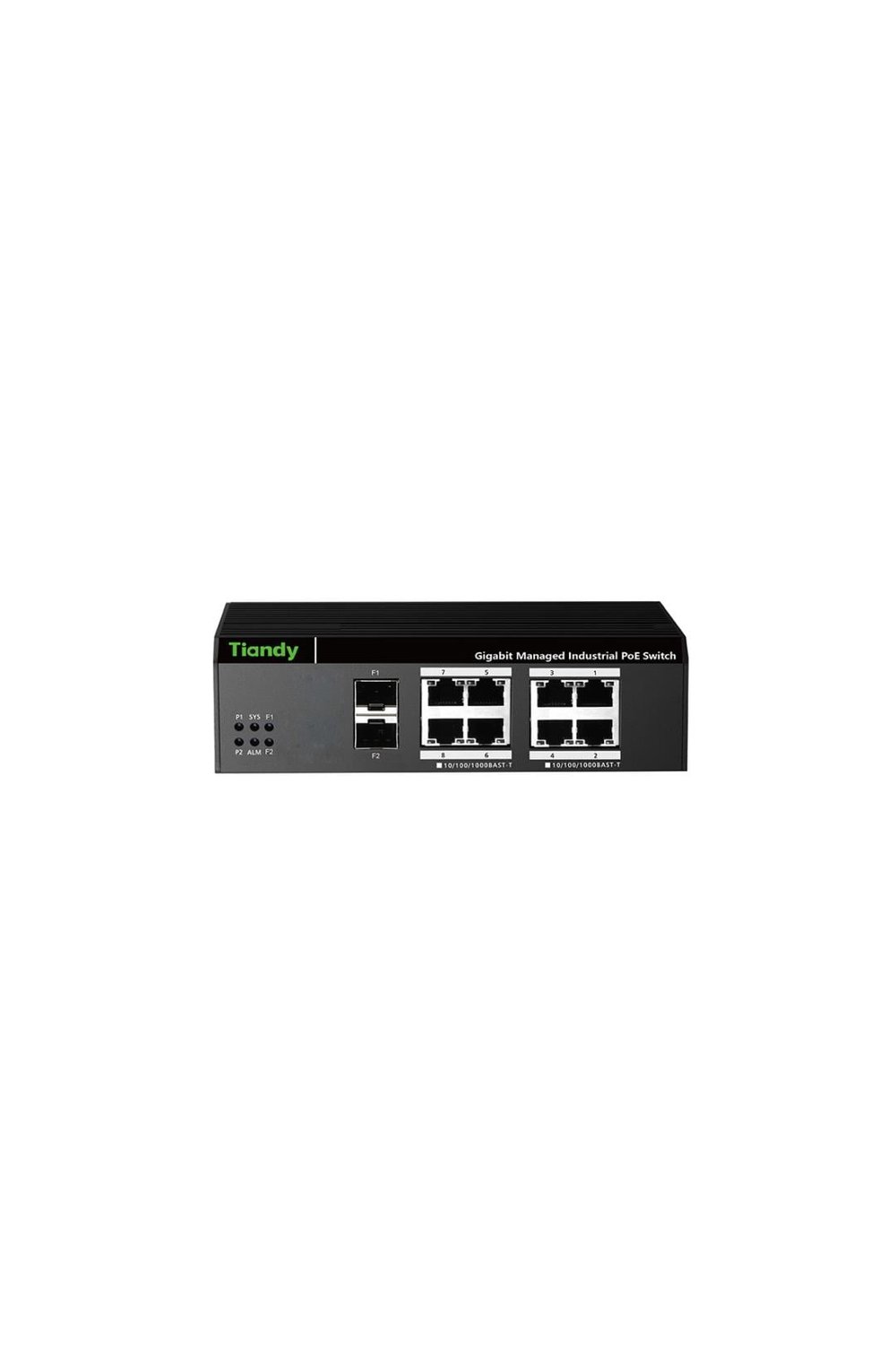 TIANDY PS-END1008G-2SFP 8 Port Gigabit Layer2 Yönetilebilir Endüstriyel AI POE switch ( 8G+2 SFP )