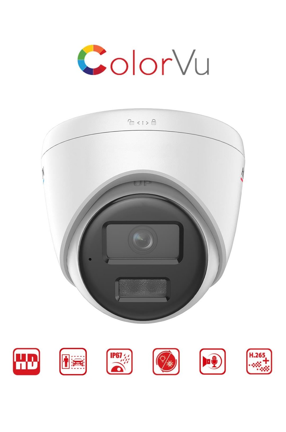 HIKVISION DS-2CD1327G2H-LIUF, 2Mpix, 2.8mm Lens, Dahili Mikrofon, Dome IP Kamera