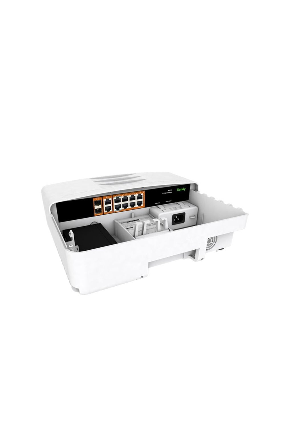 TIANDY HPS-3008G-2G2SFP 8 Port Yönetilmeyen Dış ortam Su geçirmez AI POE Switch  ( 8G + 2G + 2SFP )