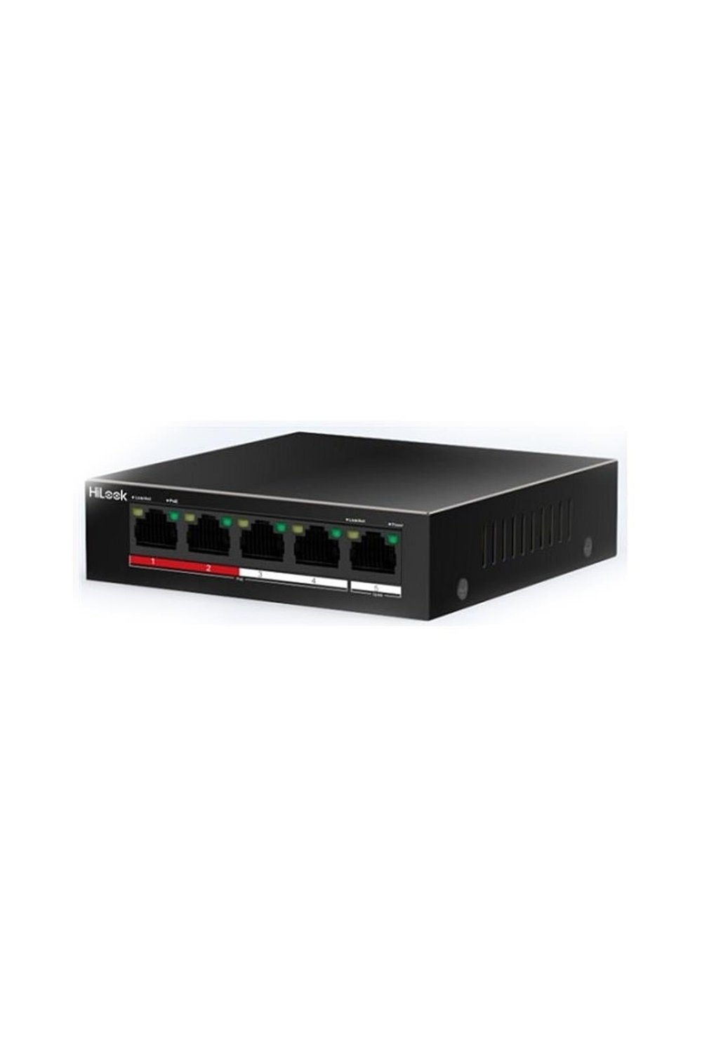 HILOOK NS-0105P-35(B), 4 Port, Megabit, PoE 35W, 1 Port Megabit Uplink, Long Range 250Metre, Yönetilemez, Masaüstü Switch