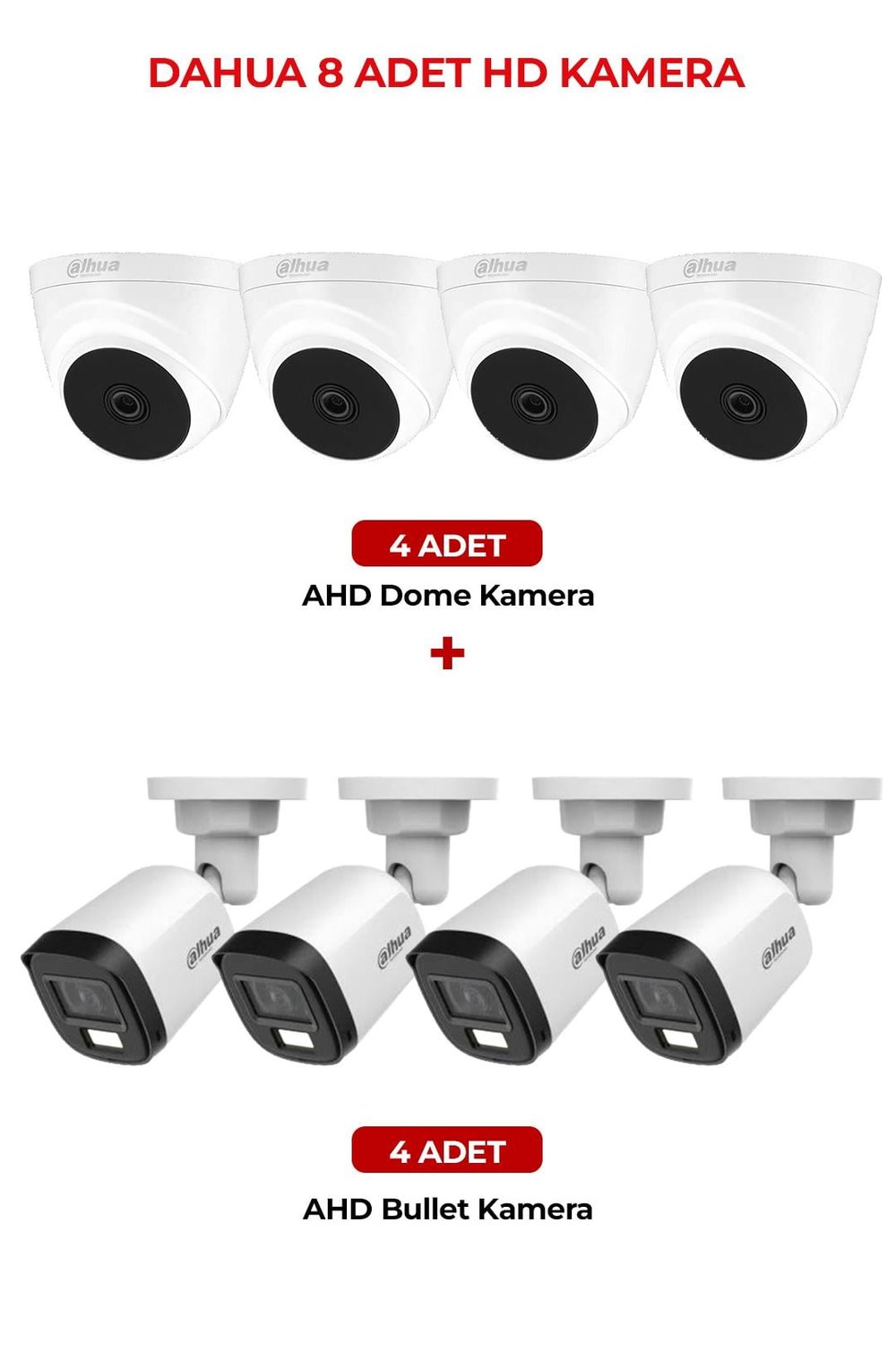 DAHUA HAC-T1A21P-U 8 Adet Hd Kamera Paket
