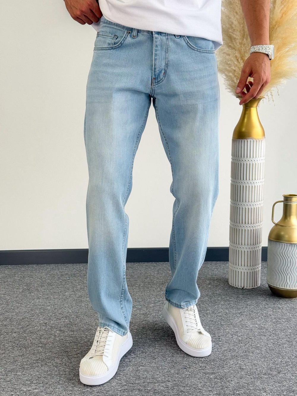 Buz Mavisi Regular Kalıp Kot Pantolon Jeans 